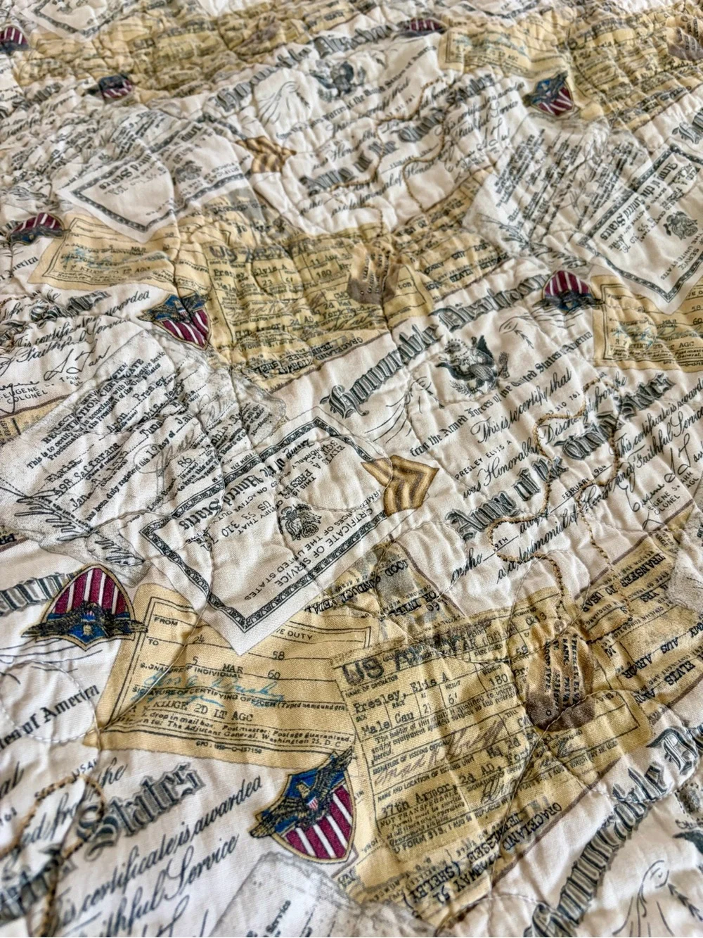 Handmade Patriotic American Quilt Twin 79x62 Quilt of Valor - Cutter